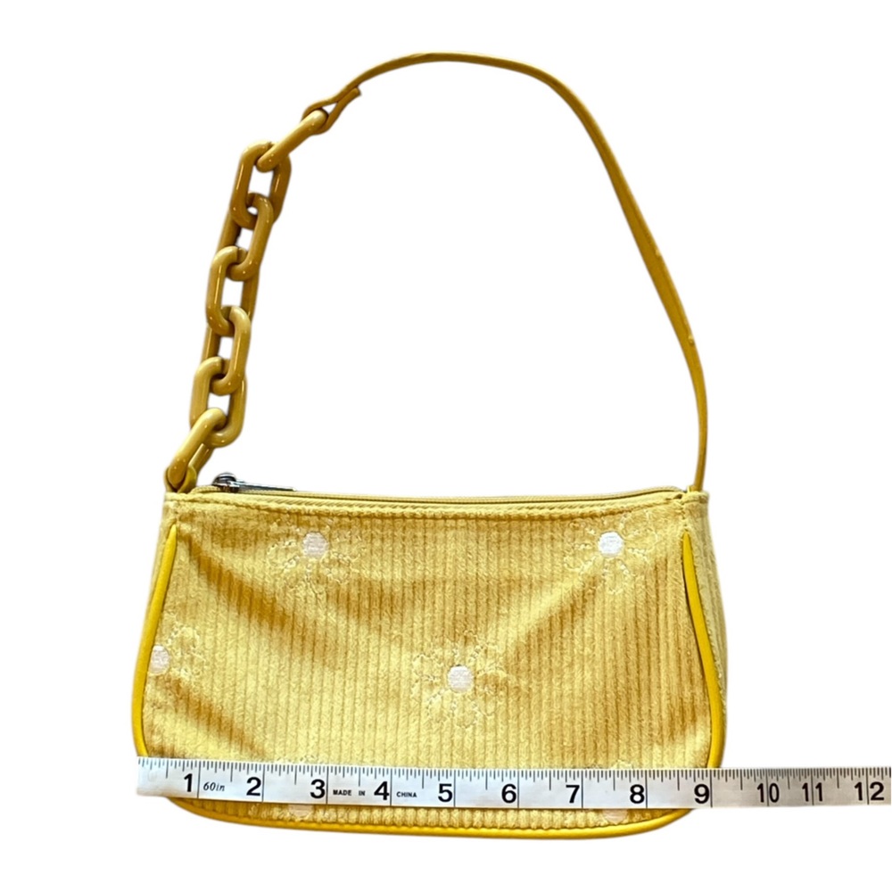 Art class Yellow Corduroy Embroidered Daisy Chain Bag Purse Excellent Condition! - Picture 4 of 6